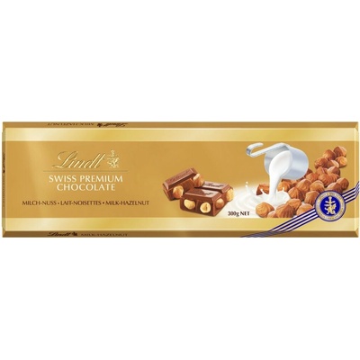 Lindt mliečna čokoláda s lieskovými orieškami 300 g