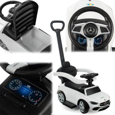 Lebula jezdítko tlačítko chodítko mercedes 3v1 amg auto velké pro děti bílé