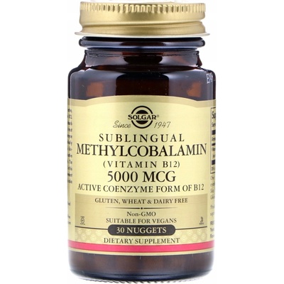 Solgar Methylcobalamin, Vitamin B12, 5000 mcg, 30 pastilek