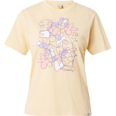 Iriedaily Тениска 'Line Blossom' жълто, размер XS