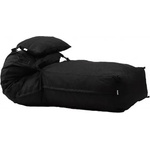 PUFRELAX Комплект, пуф легло и декоративна възглавница, 500л. Yoga XL - Eerie Black, Перящ се калъф, Пълнеж с микс от мемори пяна и дунапрен, Гама Premium (PUF-M-YXLP-PT-ERBL) - topmall