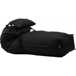 PUFRELAX Комплект, пуф легло и декоративна възглавница, 500л. Yoga XL - Eerie Black, Перящ се калъф, Пълнеж с микс от мемори пяна и дунапрен, Гама Premium (PUF-M-YXLP-PT-ERBL) - topmall