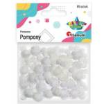 TITANUM Acrylic and glitter pompons mix white 85pcs