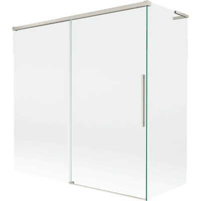 Mexen Rox L параван за вана 2-крилен плъзгащ се 160 + 70 x 150 см, прозрачен, четкан никел - 8C9L-160-070-97-00 (8C9L-160-070-97-00)