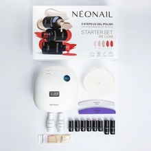 NeoNail Starter Set LED Lamp Display 36W/48 1 ks + Sexy Red gélový lak na nechty 3 ml + Shiny Rose gélový lak na nechty 3 ml + Perfect Milk gélový lak na nechty 3 ml + Aloha Mood gélový lak na nechty