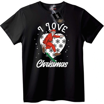 NOONEBRAND Тениска Санта на Скейт с Коледен Дух - S, Black