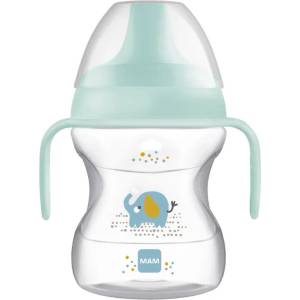 MAM Тренировъчна чаша MAM - Learn to Drink Cup, 190 ml, 6 м+, син слон (100018903/BG850189 )