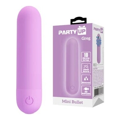 Party Up mini bullet vibrátor nabíjaný cez USB Greg