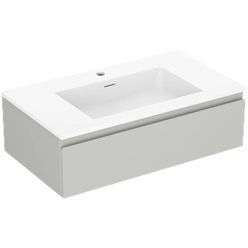 Mexen Orio шкаф за баня 80 см с мивка Otis, 1 чекмедже, сив мат/бял мат - 91A10-08023-1-BF62-W18M01 (91A10-08023-1-BF62-W18M01)