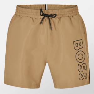 HUGO BOSS Бански гащета Boss Mens BOSS Swim Shorts with Logo Detail (Stormfish) - Camel/Black 260