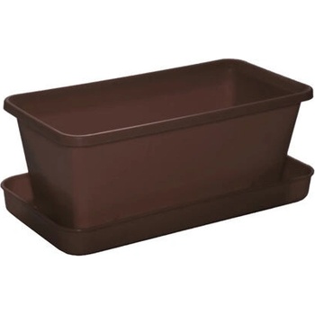 PLASTKON Truhlík Small window box s miskou 20 cm taupe