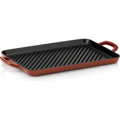 Kela Чугунена тава за печене KELA CALIDO оребрена - 35 х 25 х h2 см - цвят червен (KELA 11939)