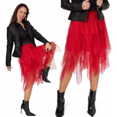Fashionweek dámska tylová sukňa ROCK STAR TC027 červená