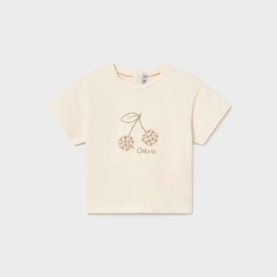 MAYORAL Тениска къс ръкав basic в бял цвят за бебе момиче Cherie Mayoral