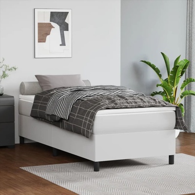 vidaXL 3144588 Boxspring postel s matrací umělá kůže / barva Bílá