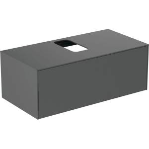 Ideal Standard Atelier Conca стенен шкаф с 1 чекмедже и плот, антрацит мат, 100 см, с централен изрез (T3930Y2)