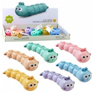 LEAN Toys Riding Caterpillar Earthworm Wind-Up Toy Colors