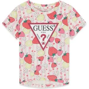 GUESS Светло розова тениска за мини момиче с плодове Guess