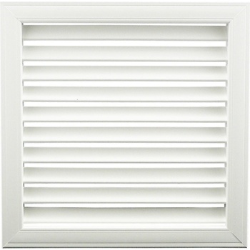Image 1 of Dalap Бяла вентилационна PVC решетка с фиксирани жалузи 214x214 мм (6618)