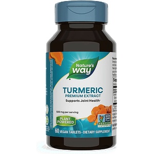 Nature's Way Куркума екстракт от корен - Turmeric 500 mg, стандартизиран до 95% куркуминоиди, 60 таблетки Nature’s Way (63100)