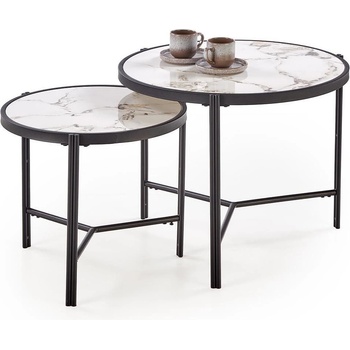 Холна маса Fatima бял мрамор и черен