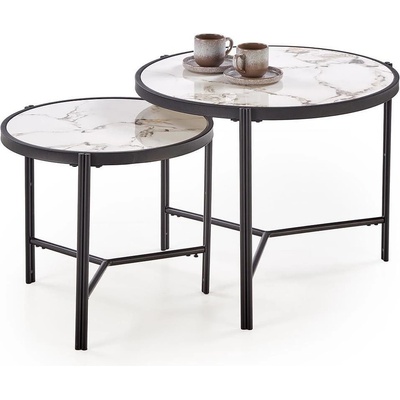 Холна маса Fatima бял мрамор и черен