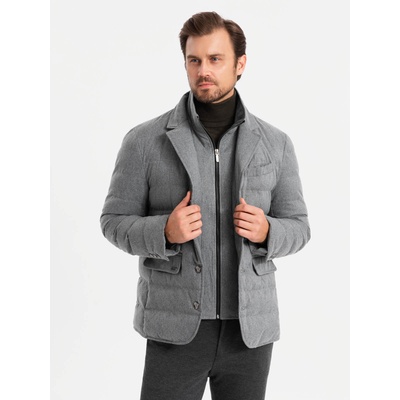 Ombre Clothing Мъжко яке с омбре облекло Ombre Clothing | Siv | МЪЖЕ | L