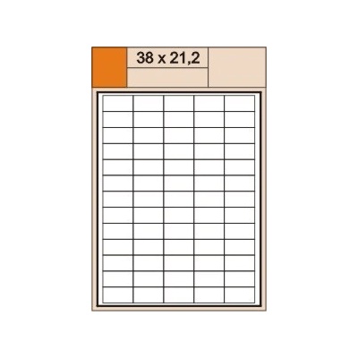 Rayfilm R04000102A čiré PET laser etikety 38x21,2mm 100 listů