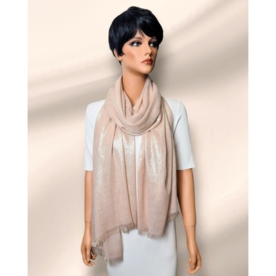 Classic Scarf třpytivá šála se stříbrným vláknem růžová