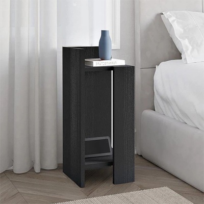 TopMebel Нощно шкафче Elos, ляв модул в черен дървен цвят 25x27x60см