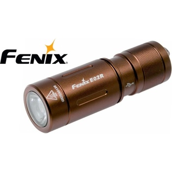 Prívesok na kľúče LED Fenix E02R Micro USB nabíjateľná Hnedá