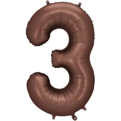 Party Deco Фолиев Балон - Цифра, 86 см, Мока - 3 (fb1s-3-494)