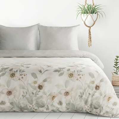 Takoy Povlečení 160x200 cm, 3dílný komplet, bílo-stříbrná barva s motivem jemných květin ELIA Design 91-HF-483938 | 160 x 200 cm