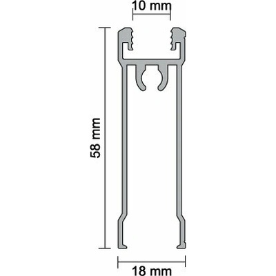Aluprofil Lišta dolní 10 Bronz, 3 m