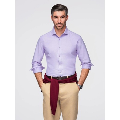 Ombre pastel pánska bavlnená Oxford košel'a lavender fialová
