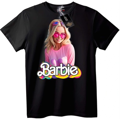 NOONEBRAND Тениска Barbie с дъгов сърце - 4XL, Black