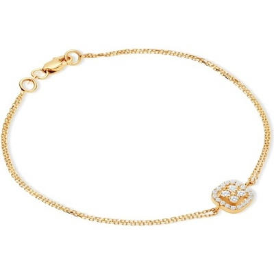 SAVICKI Náramok s príveskom štvorec žlté zlato s diamantmi 0.22 ct 16 cm - SAVMAYB1000101634