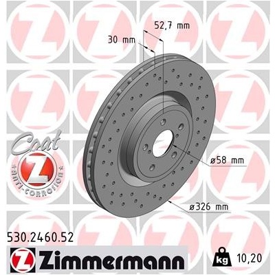 Brzdový kotouč ZIMMERMANN 530.2460.52