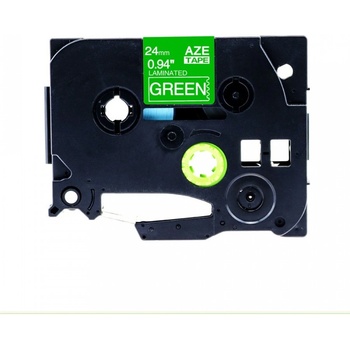 Pro Brother Съвместима лента с Brother TZ-755 / TZe-755, 24mm x 8m, бял печат / зелен фон (tze755)