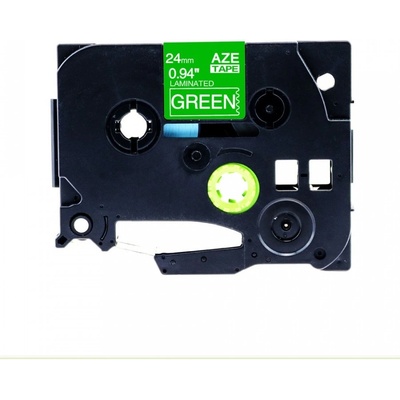 Compatible Съвместима лента с Brother TZ-755 / TZe-755, 24mm x 8m, бял печат / зелен фон (tze755)