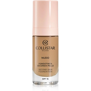 Collistar NUDO Second Skin Foundation SPF 15 озаряващ хидратиращ фон дьо тен с изглаждащ ефект цвят 3G Naturale Dorato 30ml