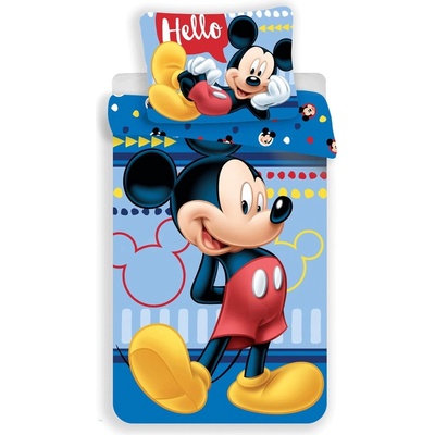 Jerry Fabrics Единично детско памучно спално бельо 140x200 cm Mickey "Hello" - Jerry Fabrics (17BS290)