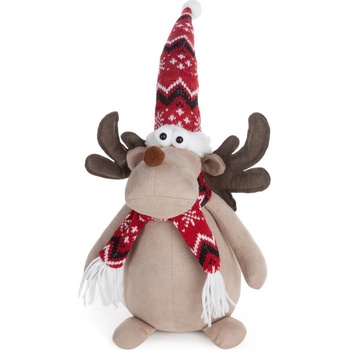 Eurofirany Vianočná figúrka SOBA 44cm v zimnom outfite z mäkkých látok UNI