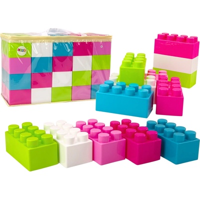 mamido Veľké stavebné kocky s farebnými samolepkami