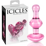 Icicles No. 75 - стъклен анален плъг сърце - розов