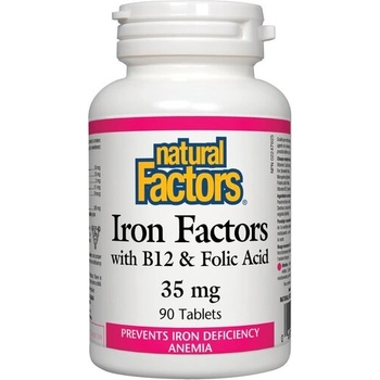 Natural Factors Iron Factors® (с Витамин В12 и Фолиева киселина) 35 mg 90 таблетки | Natural Factors (1646 NF)