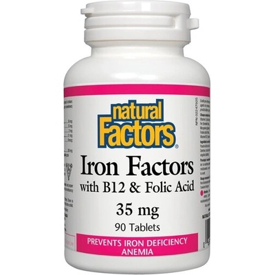 Natural Factors Iron Factors® (с Витамин В12 и Фолиева киселина) 35 mg 90 таблетки | Natural Factors (1646 NF)