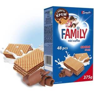 FAMILY МИНИ ВАФЛИ family КРЕМ КАКАО 375г