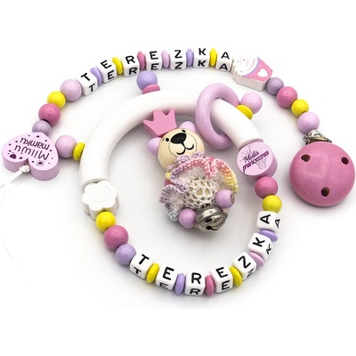 HappyKidsPraha Set Klip na dudlík a Chrastítko NALA