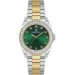 Daniel Klein Daniel DK. 1.13950-5 Дамски часовник, Сребро/Злато| Premium серия | Зелен циферблат, Стоманена верижка Часовници